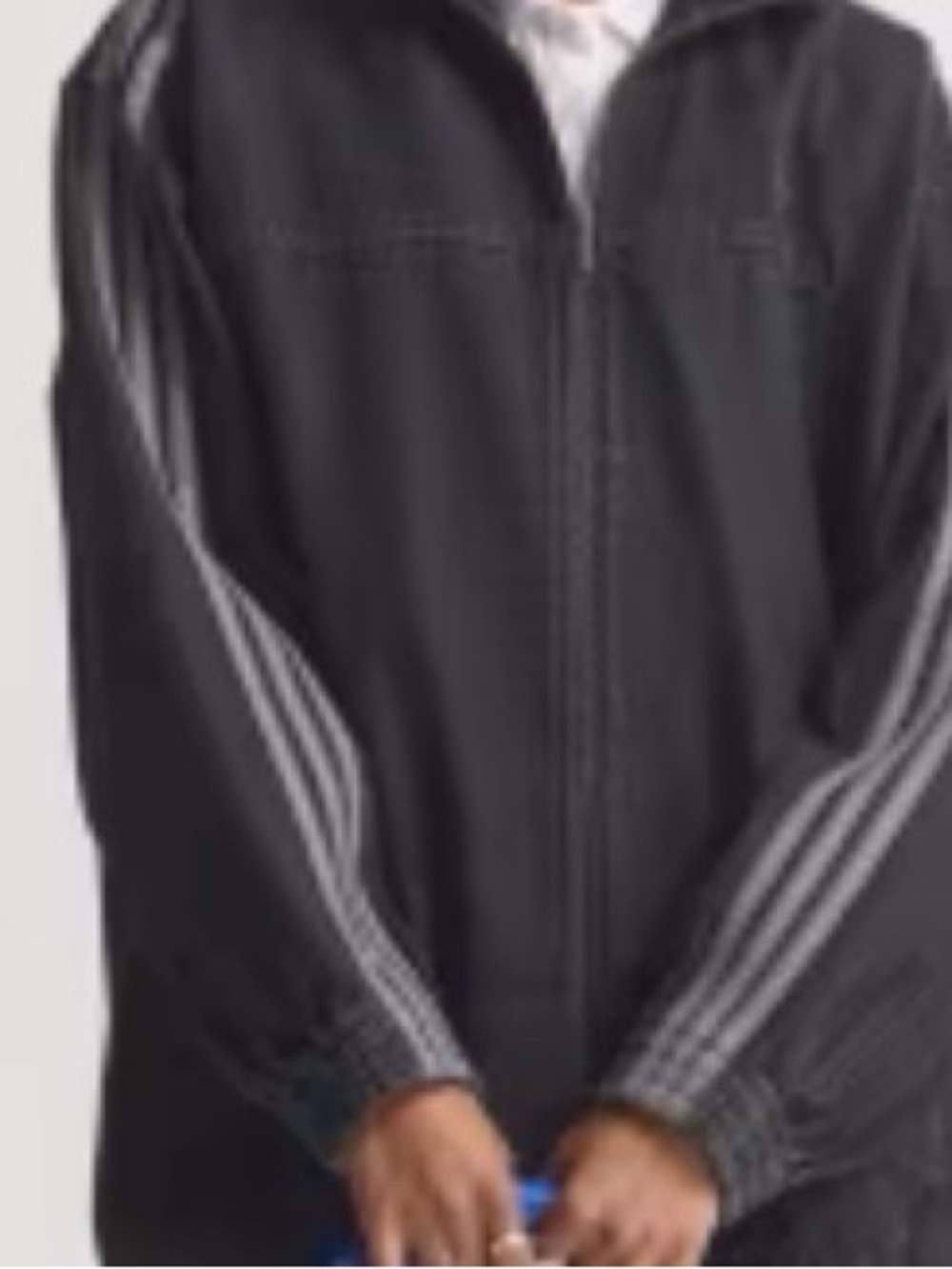 Adidas Black Zip-Up Jacket with Stripe Detail - Picture 7 of 8